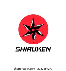 Ilustración de gráficos vectoriales, logotipo de plantilla sacudidas armas ninja de Japón