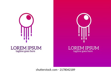 Illustration vector graphics of template logo jellyfish shape bubbles