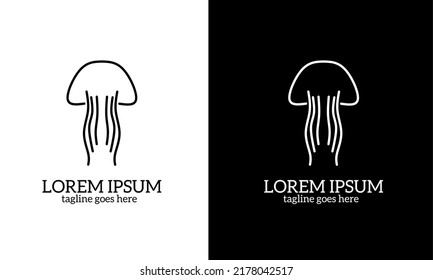 Illustration vector graphics of template logo jellyfish minimalist simple design