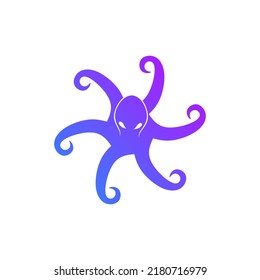 Illustration vector graphics of template logo octopus vortex gradient blue color perfect for aquatic