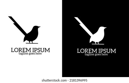 Illustration vector graphics of template logo magpie bird blacks and white color