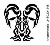 illustration vector graphics of tribal art design sheep