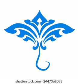 Illustration vector graphics of tribal art blue stingray tattoo design