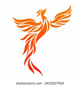 illustration vector graphics of tribal art design fiery Phoenix bird