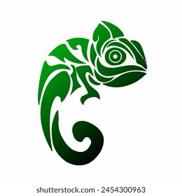 illustration vector graphics of tribal art tattoo design chameleon abstract