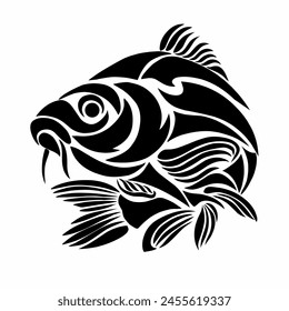 illustration vector graphics of tribal art design gold koi fish tattoo