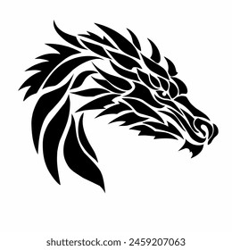 illustration vector graphics of tribal art design abstract dragon head tattoo
