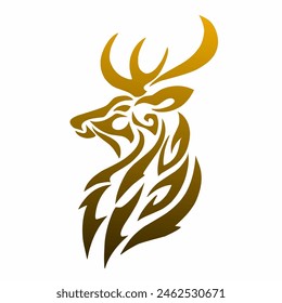 illustration vector graphics of tribal art design deer head