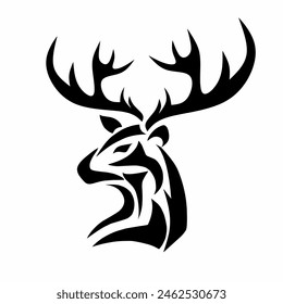 ilustración gráfica de Vector de tribal art design deer head