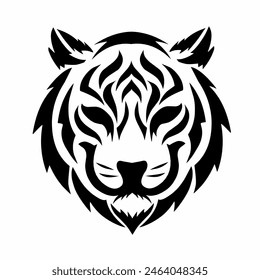 illustration vector graphics of tribal art tattoo face tiger design