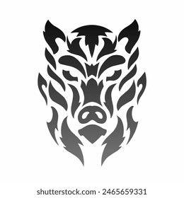 illustration vector graphics of tribal art abstract design wild boar head
