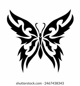 illustration vector graphics of tribal art abstract design Butterfly