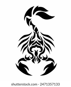 illustration vector graphics of tribal art abstract design scorpion