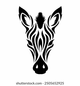 illustration vector graphics of tribal art abstract face head zebra