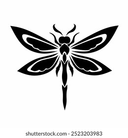 illustration vector graphics of tribal art design dragonfly tattoo