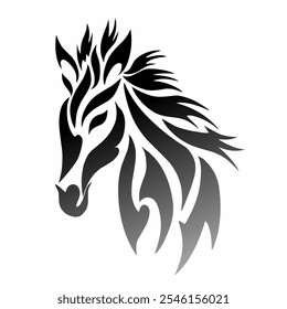 illustration vector graphics of tribal art design abstract horse head for tattoo