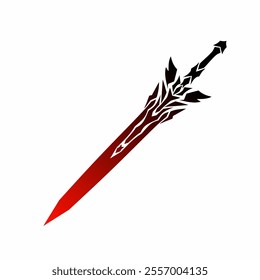 illustration vector graphics of tribal art design fantasy sword for tattoo elements