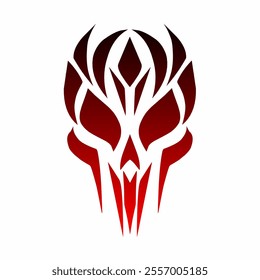 illustration vector graphics of tribal art design skull head for tattoo