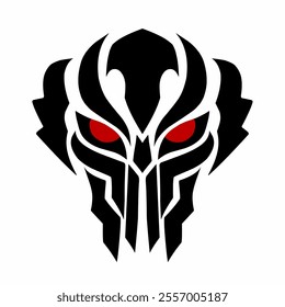 illustration vector graphics of tribal art design skull head for tattoo