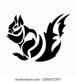 illustration vector graphics of tribal art design tattoo abstract squirrel