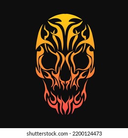 Ilustración de gráficos vectoriales de la quema de la cara de la cabeza tribal