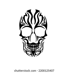 Illustration vector graphics of tribal skull face design perfect for tattoo
