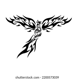 Illustration vector graphics of tribal tattoo art design Phoenix