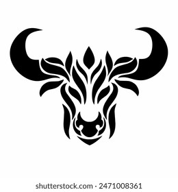 illustration vector graphics of tribals art abstract design bull's head