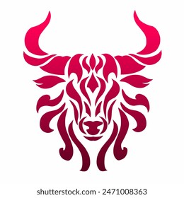ilustración gráfica de Vector de tribales arte diseño abstracto cabeza de toro
