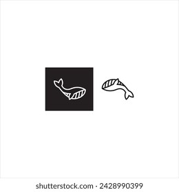 Illustration vector graphics of whale icon, white background