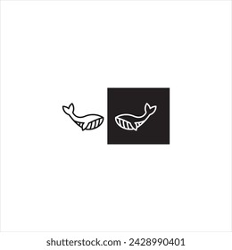 Illustration vector graphics of whale icon, white background