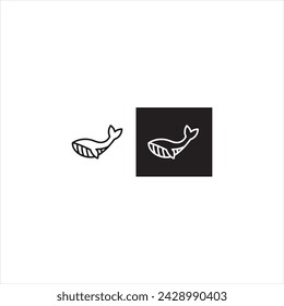 Illustration vector graphics of whale icon, white background