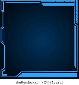 illustration vector graphict of The blue background frame has a futuristic technology theme