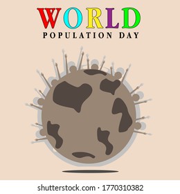 illustration vector graphictext of world population day. EPS 10