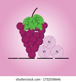 illustration vector graphic.very fresh purple grapes