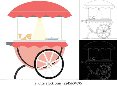 Illustration vector graphik of kios ice cream. Perfect for business proposal, design kios, etc.
