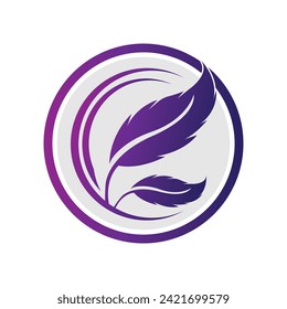 illustration vector grapic of Feather logo and symbol design on gray background