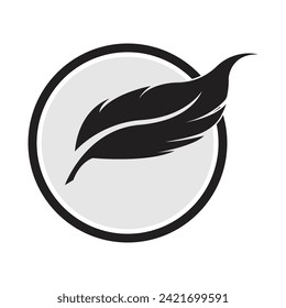 illustration vector grapic of Feather logo and symbol design on gray background