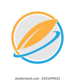 illustration vector grapic of Feather logo and symbol design on gray background