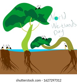 Illustration vector grapic of good for world wetlands day with attractive design