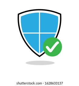 illustration vector grapic of shield on protection, perfect for internet icon, element, safe symbol, secure sign, etc