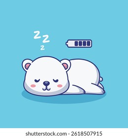 Illustration vector grapich of bear sleeping perfect for wallpaper 