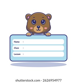 Illustration vector grapich of bear and textbook description 