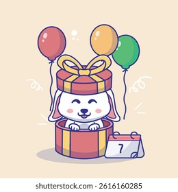 Illustration vector grapich of lamb in the giftbox perfect for thanksgiving and icon design 