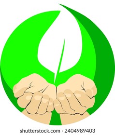 illustration vector grapich of leaf logo