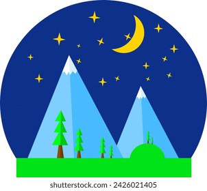 Illustration vector grapich of mountain, illustration vector flat 