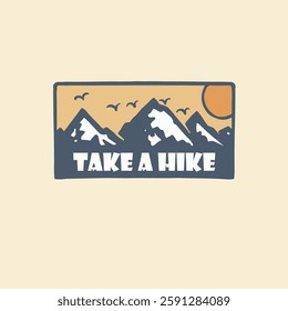 Illustration vector grapich of mountain and sun perfect for your tshirt design 