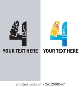 Illustration vector grapich of number four perfect for logo design 