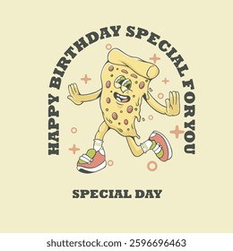 Illustration vector grapich of pizza perfect for your tshirt design,thanksgiving,stickers and logo design 