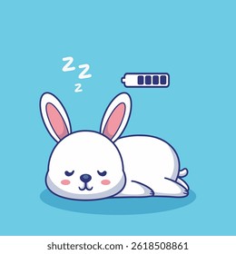 Illustration vector grapich of rabbit sleeping perfect for wallpaper design 